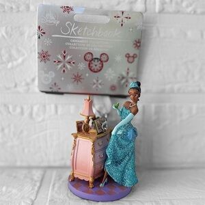 New Disney Tiana Glittering Blue Sketchbook Ornament